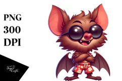 Goofy Cartoon Bat, Vector Art PNG Product Image 1