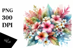Vibrant Hawaiian Flowers Clipart Product Image 1