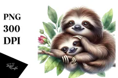 Baby Sloth with Big Eyes PNG Product Image 1
