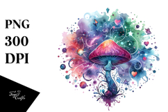 Magical Celestial Astral Mushroom Watercolor Splash Product Image 1