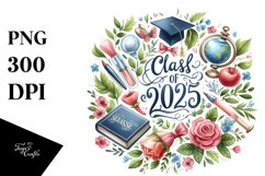 Vibrant Class 2025 Watercolor | Clipart Product Image 3