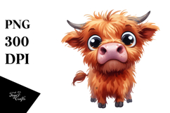 Expressive Highland Cow PNG Product Image 1