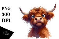 Expressive Highland Cow PNG Product Image 1