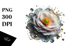 Golden Watercolor Flower PNG Product Image 1