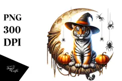 Tiger in Halloween Costume, High-Quality PNG Product Image 1