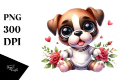 Baby Boxer with Big Eyes PNG Product Image 1
