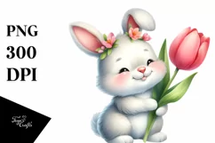Easter Bunny Egg Flower, Clipart |T-shirt, Mug PNG Product Image 8