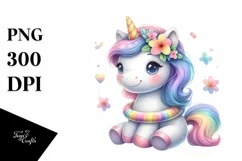 Cute Unicorn Clipart |T-shirt, Mug, Tumbler Product Image 1