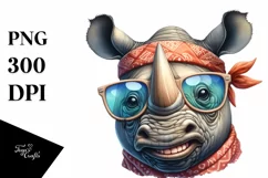Rhino Big Eyes Bandana es Clipart Product Image 1