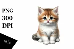 Cute Sitting Baby Kitten | Sublimation | Clipart Product Image 3