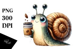 Cute Washed Watercolor Snail Product Image 1