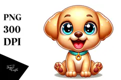 Colorful Baby Labrador Retriever PNG Product Image 1