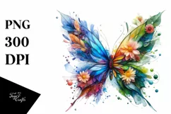 Abstract Vibrant Butterfly Made of , PNG Product Image 1