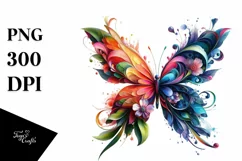 Abstract Vibrant Butterfly Made of , PNG Product Image 1