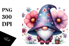 Cute GNOME with Cosmos PNG Product Image 1