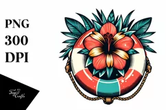 Retro Tropical Beach Buoy | Sublimation | PNG Clipart Product Image 3
