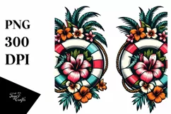 Retro Tropical Beach Buoy | Sublimation | PNG Clipart Product Image 1