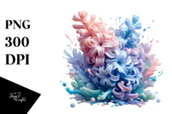Abstract Hyacinth with Metallic Insertions, High-Res PNG Product Image 1