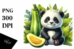 Funny Sitting Baby Panda | Sublimation | Clipart Product Image 1