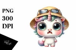 Cute Baby Unicorn Sun Hat | Sublimation | Clipart Product Image 3
