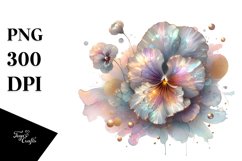 Shiny Pansy Abstract Pastel Clipart Product Image 1