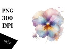 Shiny Pansy Abstract Pastel Clipart Product Image 3