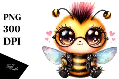 Punk Baby Bee with Big Eyes PNG Product Image 1