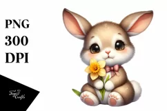 Rabbit | Bunny Flower, Clipart |T-shirt, Mug PNG Product Image 8