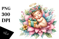 Adorned Baby Gift with Big Eyes PNG Product Image 1