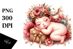 Adorned Baby Gift with Big Eyes PNG Product Image 1