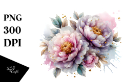 Peonies with Metallic PNG Product Image 1