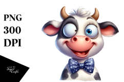 Colorful Cow with Party Hat, High-Res PNG Product Image 1