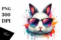 Quirky Colorful Sunglasses, Rabbit | Sublimation Clipart Product Image 3