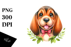 Baby Bloodhound with Big Eyes PNG Product Image 1