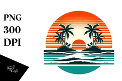 Retro Tropical Island Sunset, 20 oz Tumbler Product Image 1