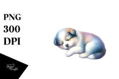 Napping Baby Dog on Moon PNG Product Image 1