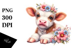 Baby Cow with Flowers Style Product Image 1