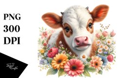 Baby Cow with Flowers Style Product Image 1