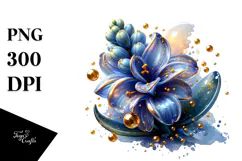 Abstract y Hyacinth with Golden Insertions PNG Product Image 1