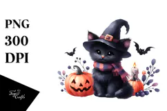 Vibrant Black Cat Drawing, Transparent PNG Product Image 1