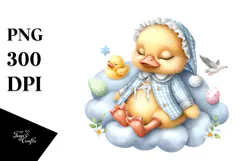 Baby Duck Watercolor Summer Cloud Product Image 1