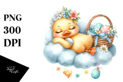 Baby Duck Watercolor Summer Cloud Product Image 1