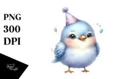 Cute Baby Bird with Party Hat PNG Product Image 1