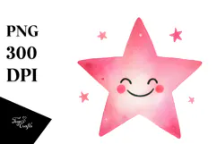 Playful Pinkish Star in Watercolor Product Image 1