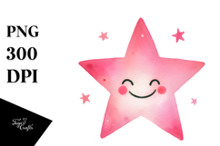 Playful Pinkish Star in Watercolor Product Image 1