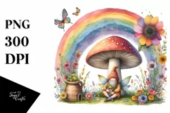 Colorful Rainbow Mushroom Fairy | Clipart Product Image 1