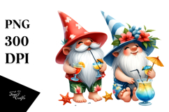 Cute Gnome Drinking Cocktail, PNG Product Image 1