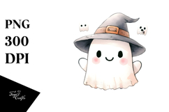 Funny Washed Watercolor Ghost, Transparent PNG Product Image 1