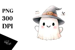 Funny Washed Watercolor Ghost, Transparent PNG Product Image 1