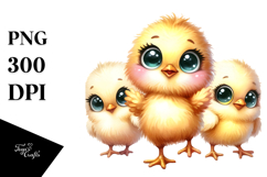 Watercolor Cute Baby Chicken Big Eyes Standing Up Product Image 1